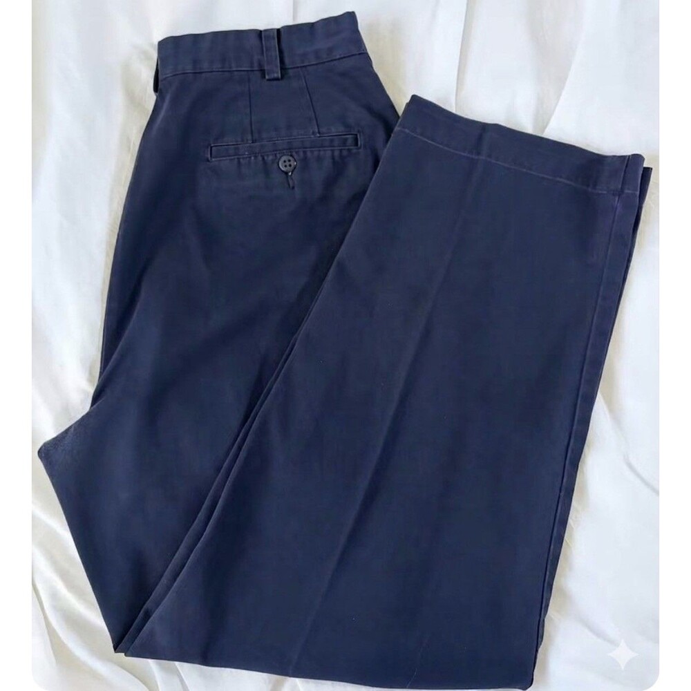 J.CREW Men's navy Cotton Chino Pants 35x30 Heavyweight Relaxed Fit excellent